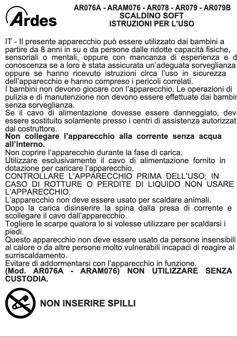 Image de la première page du manuel de l'appareil AR079B