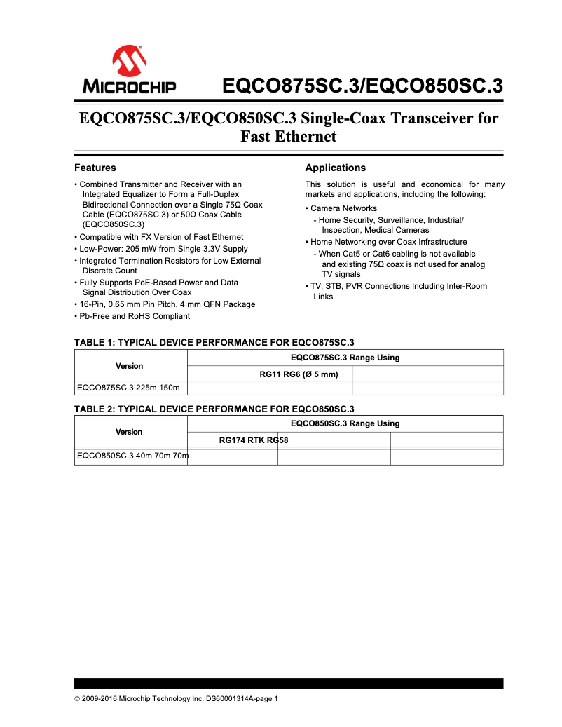 Imagen de la primera página del manual del dispositivo FastECoax7501