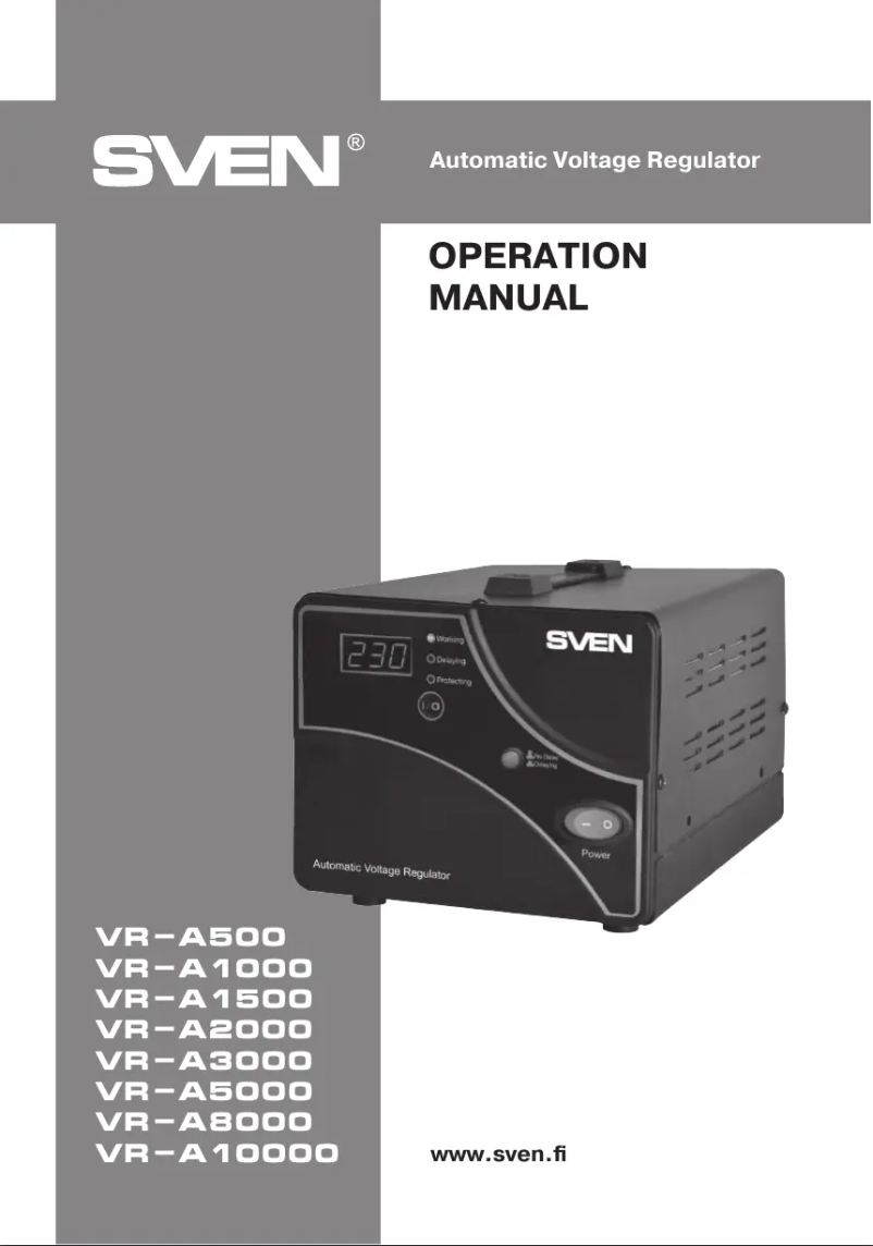 Page n°1 - Manuel utilisateur Sven VR-A1000