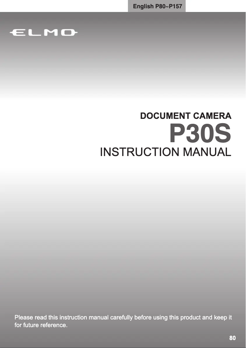 Image de la première page du manuel de l'appareil P30S