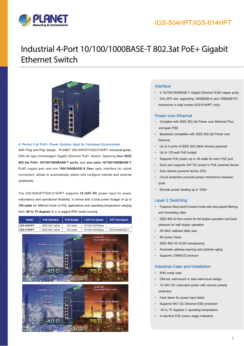 Image de la première page du manuel de l'appareil IGS-614HPT