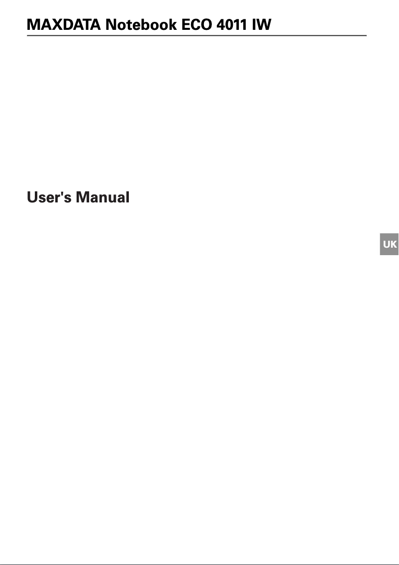 Page 1 de la notice Manuel utilisateur Maxdata ECO 4011 IW