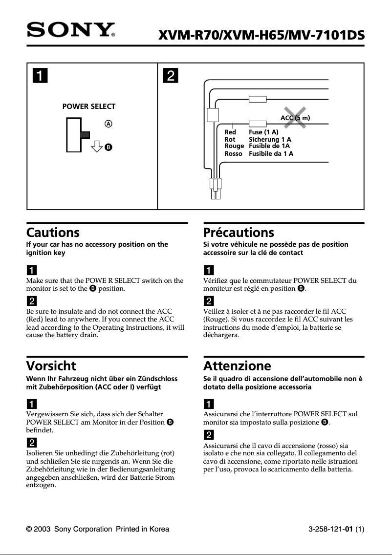 Imagen de la primera página del manual del dispositivo XVM-R70