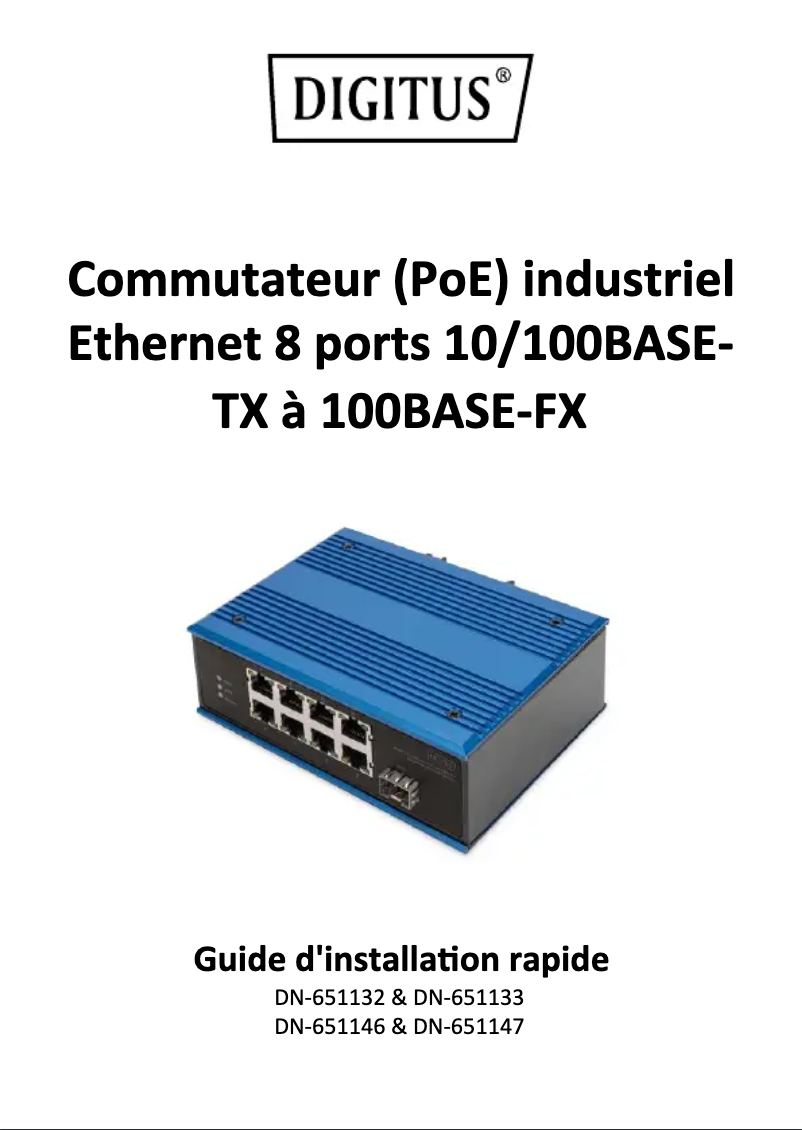 Page 1 de la notice Manuel utilisateur Digitus DN-651132