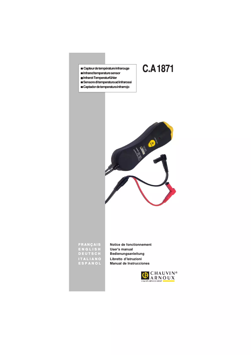 Page 1 de la notice Manuel utilisateur Chauvin Arnoux C.A 1871