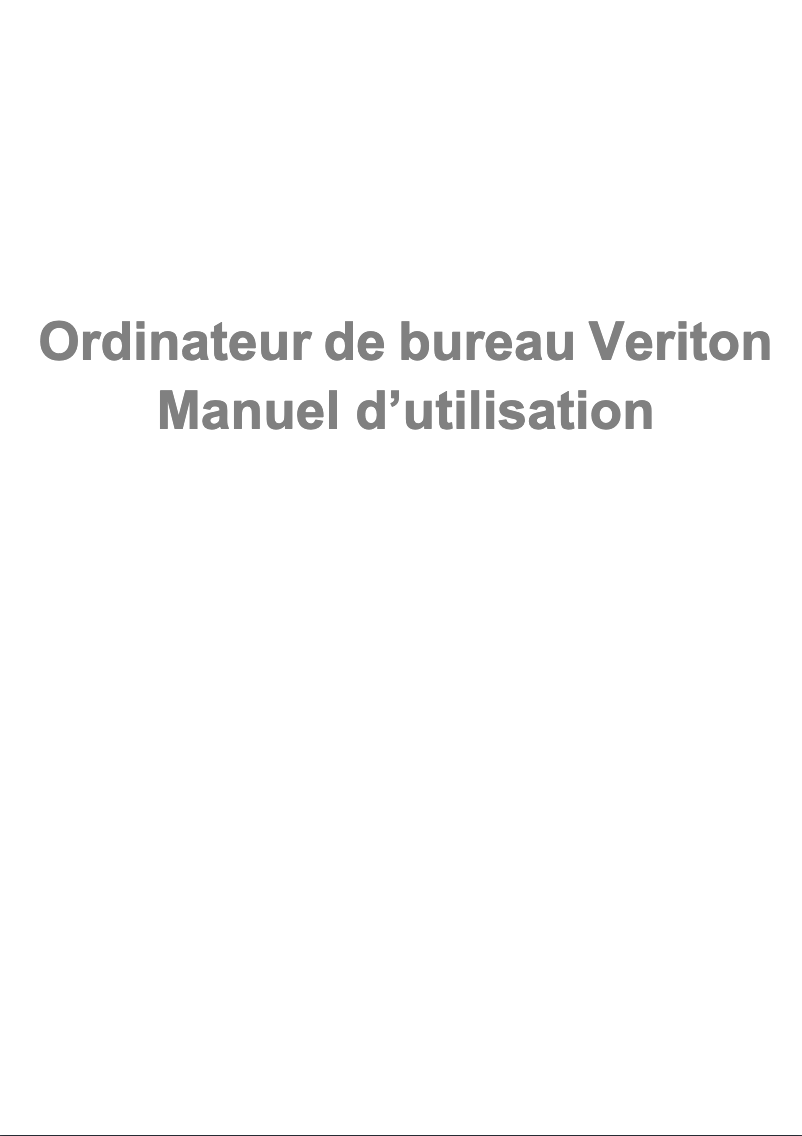 Image de la première page du manuel de l'appareil Veriton M4660G