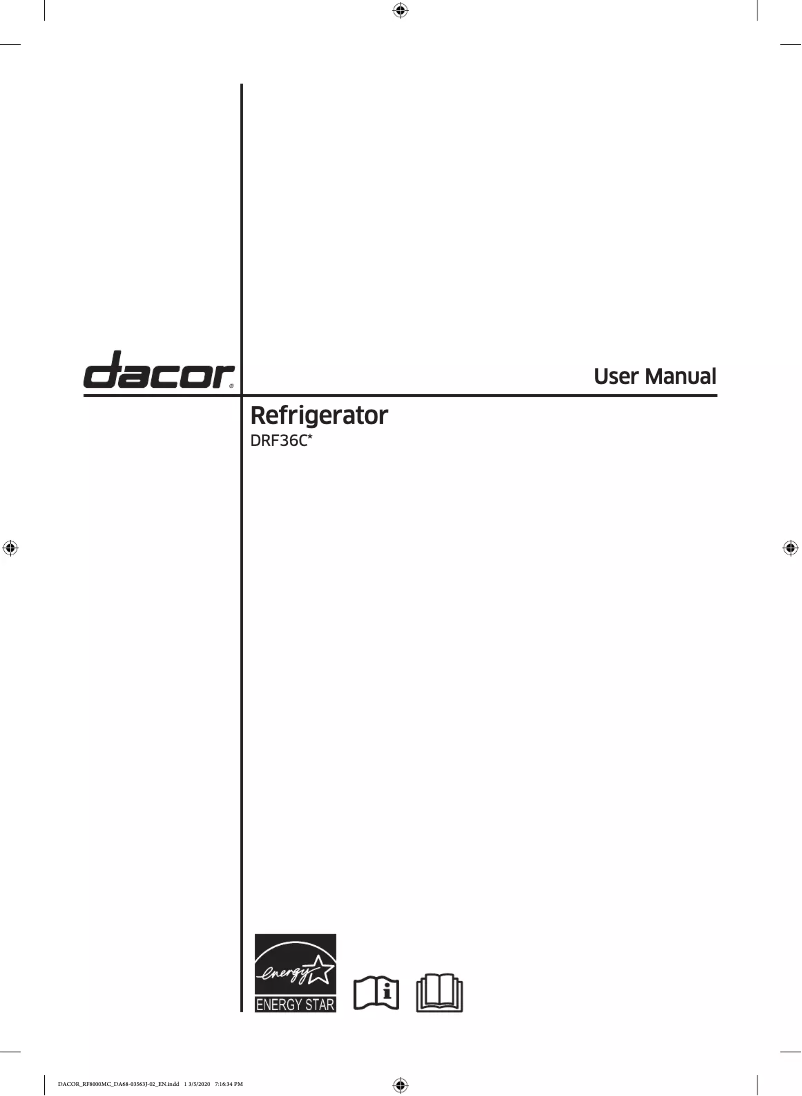 Page n°1 - Manuel utilisateur Dacor DRF36C000MT/DA