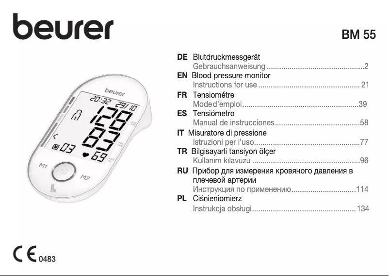 Page 1 de la notice Manuel utilisateur Beurer BM 55