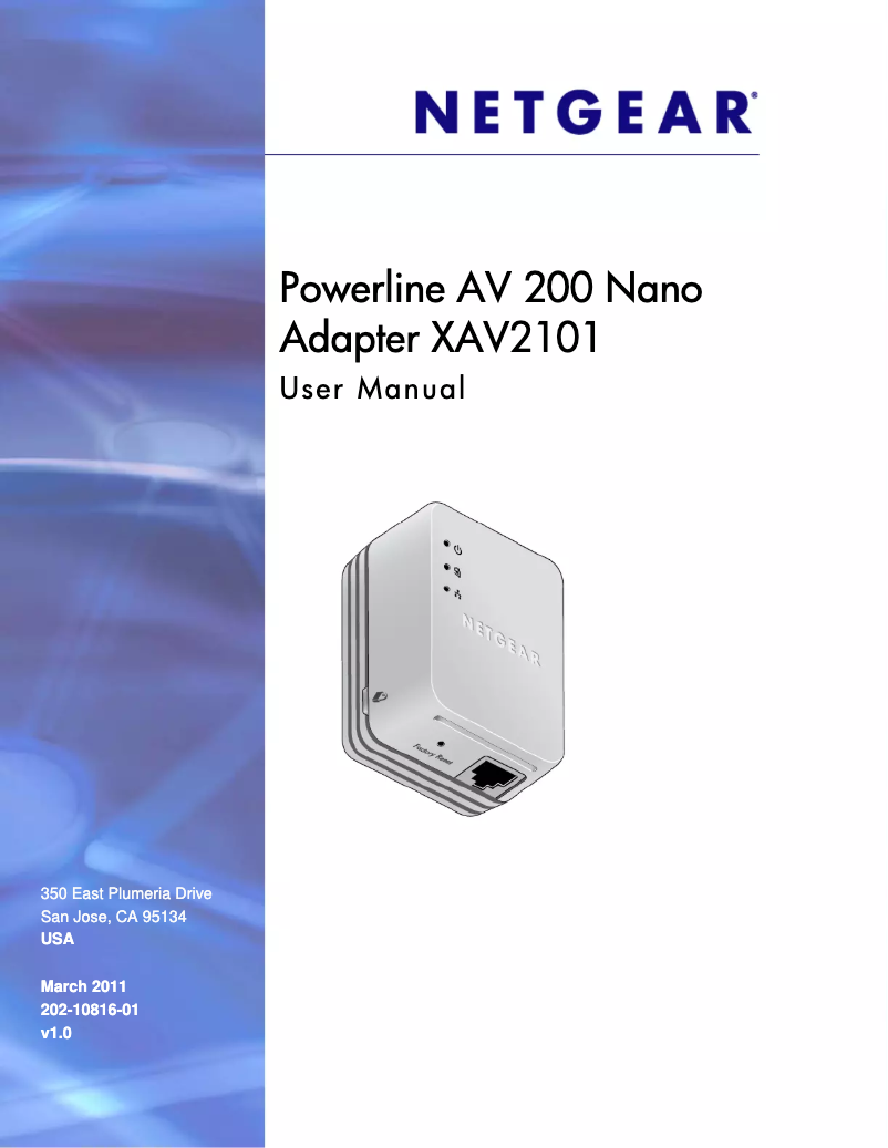 Page n°1 - Manuel utilisateur Netgear XAV2101