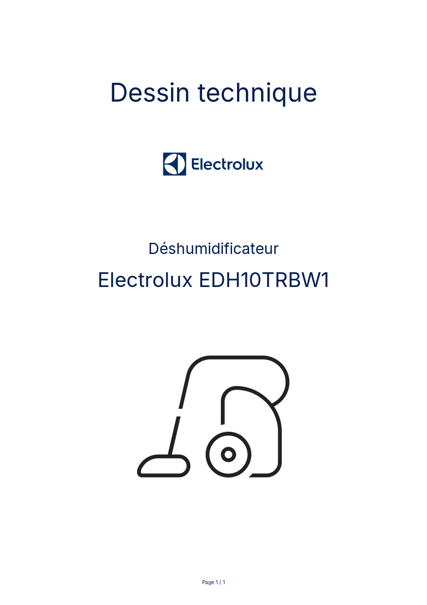 Image de la première page du manuel de l'appareil EDH10TRBW1
