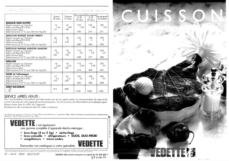 Page 1 de la notice Manuel utilisateur Vedette 50GL1BB