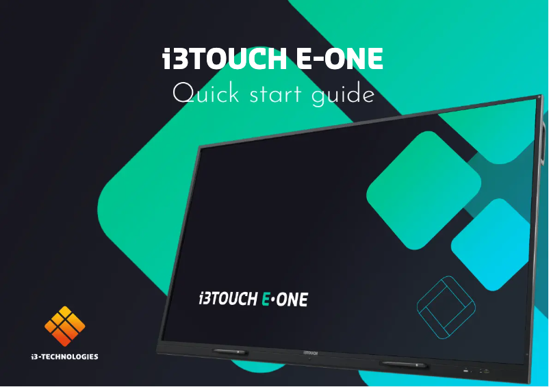 Image de la première page du manuel de l'appareil i3TOUCH E-ONE