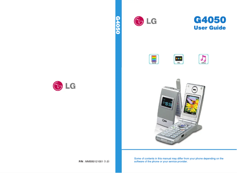 Image de la première page du manuel de l'appareil G4050