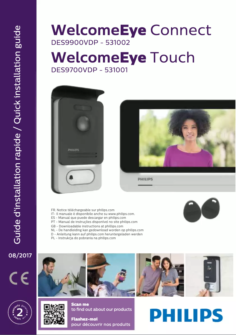 Page n°1 - Guide de démarrage rapide Philips Welcomeeye Touch DES9700VDP