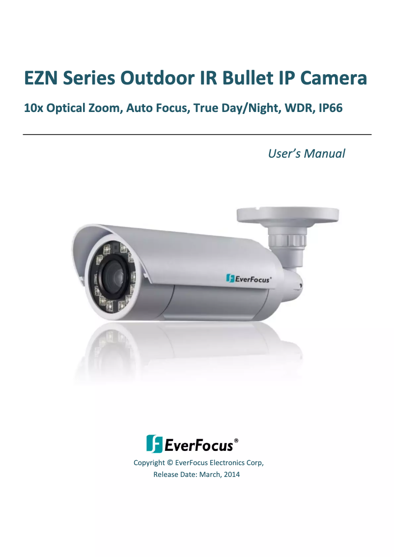 Page 1 de la notice Manuel utilisateur EverFocus EZN3261