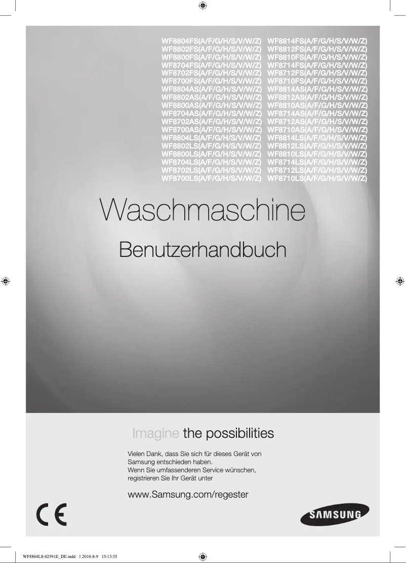 Page n°1 - Manuel utilisateur Samsung WF8810AS