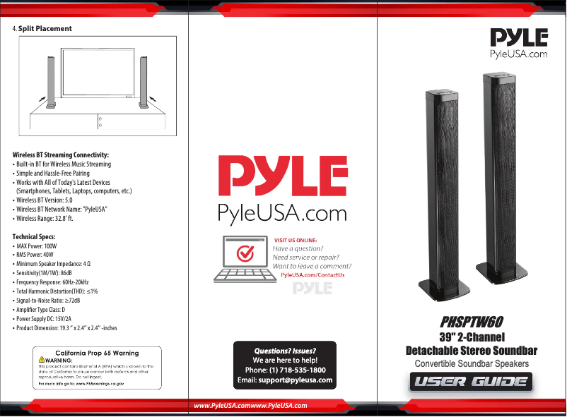 Image de la première page du manuel de l'appareil PHSPTW60