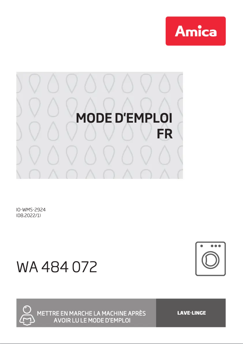 Image de la première page du manuel de l'appareil WA 484 072