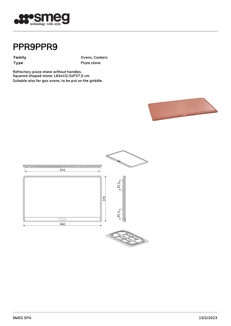 Page 1 de la notice Brochure Smeg PPR9