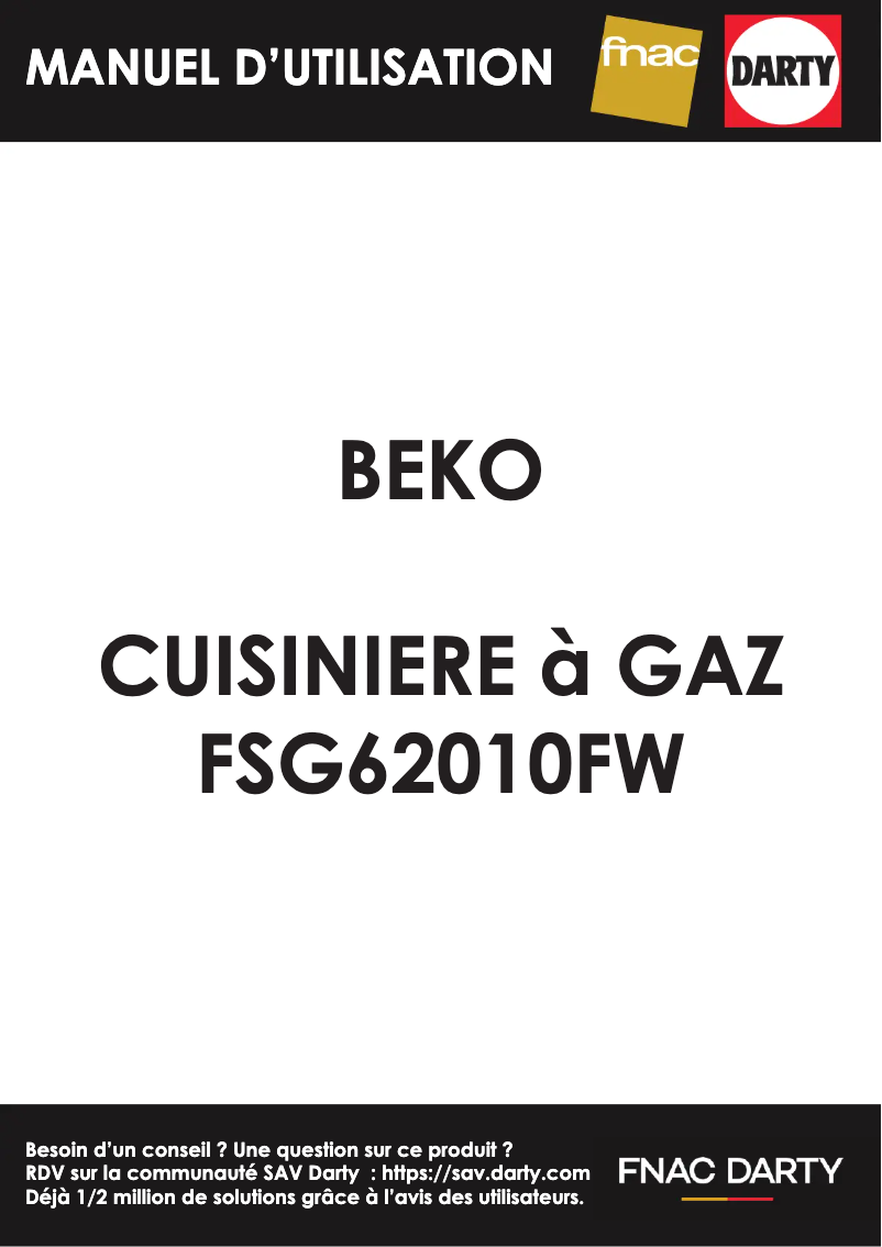 Page n°1 - Manuel utilisateur Beko FSG 62010 FW