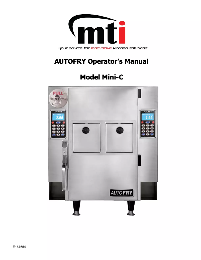 Page n°1 - Manuel utilisateur AutoFry Mini-C