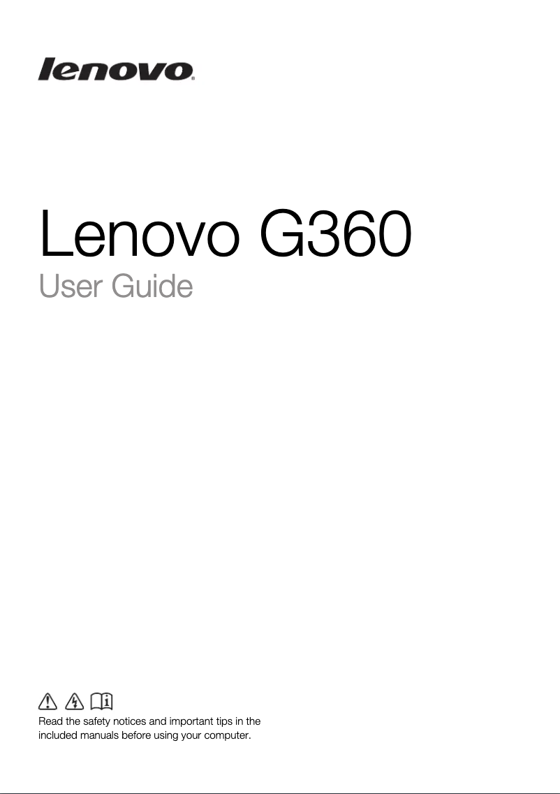 Page n°1 - Manuel utilisateur Lenovo G360