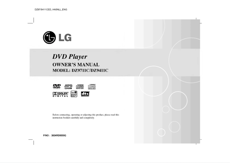 Image de la première page du manuel de l'appareil DZ9711C