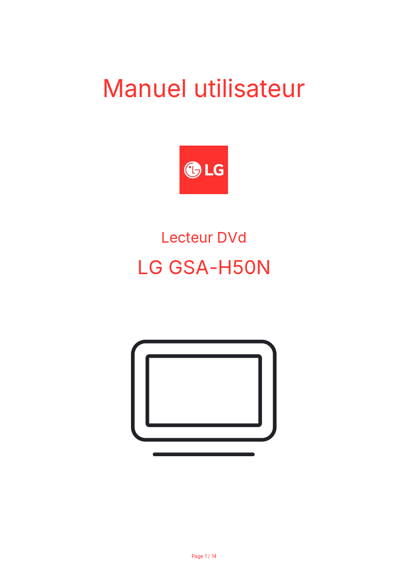 Page n°1 - Manuel utilisateur LG GSA-H50N