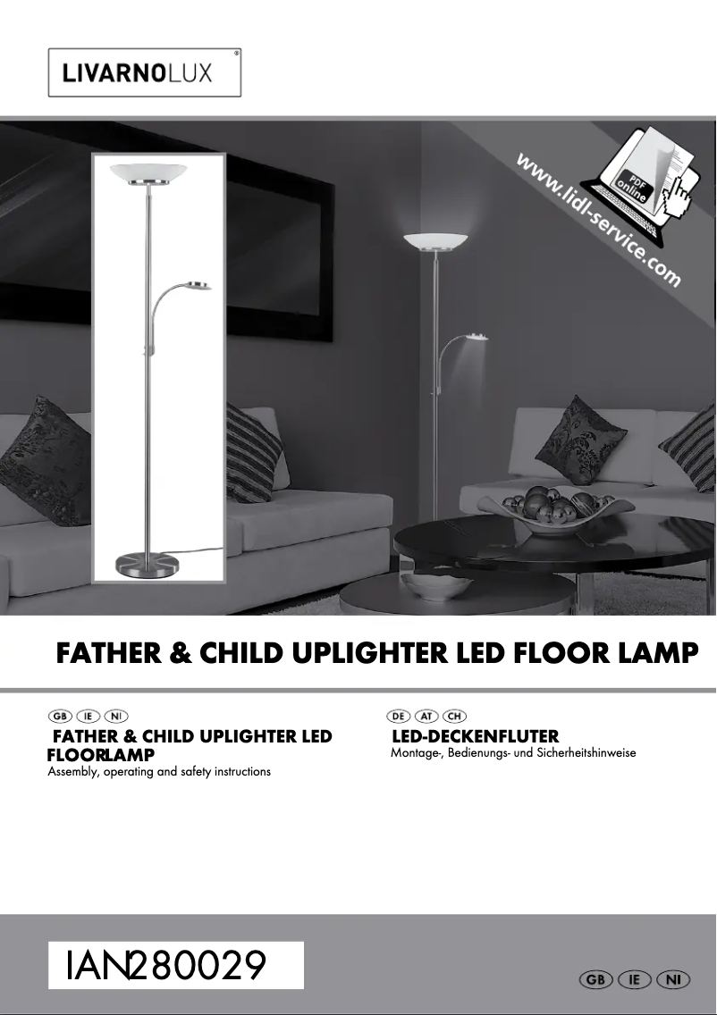 Page 1 de la notice Manuel utilisateur Livarno Lux IAN 280029