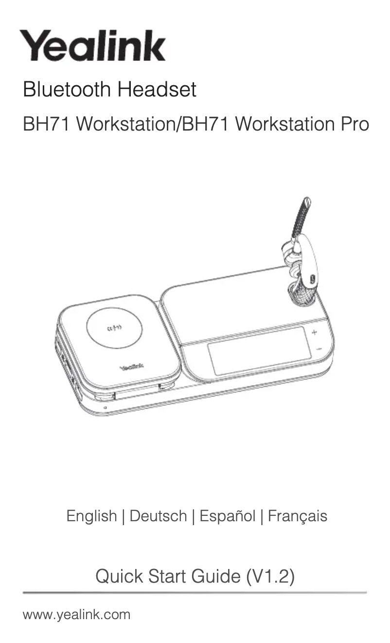 Page 1 de la notice Guide de démarrage rapide Yealink BH71 Workstation Pro