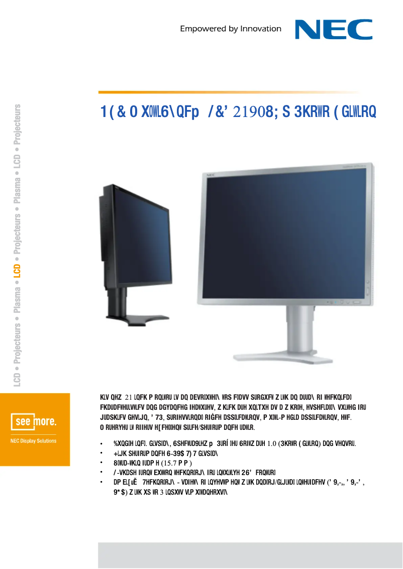 Image de la première page du manuel de l'appareil MultiSync LCD2190UXp