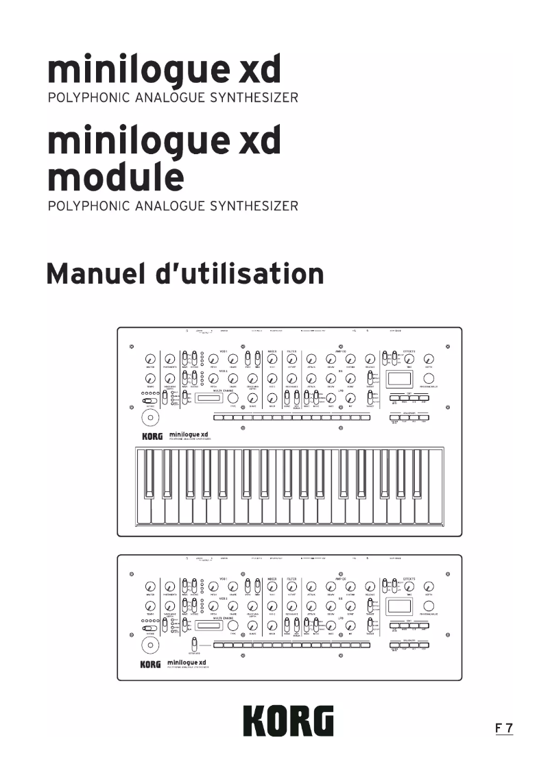 Image de la première page du manuel de l'appareil Minilogue xd module