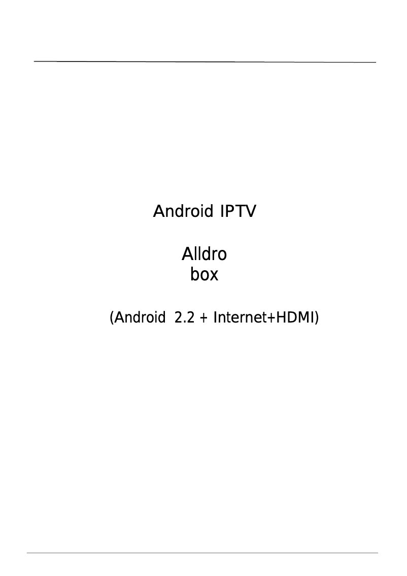 Page n°1 - Manuel utilisateur Allview Alldro box 2