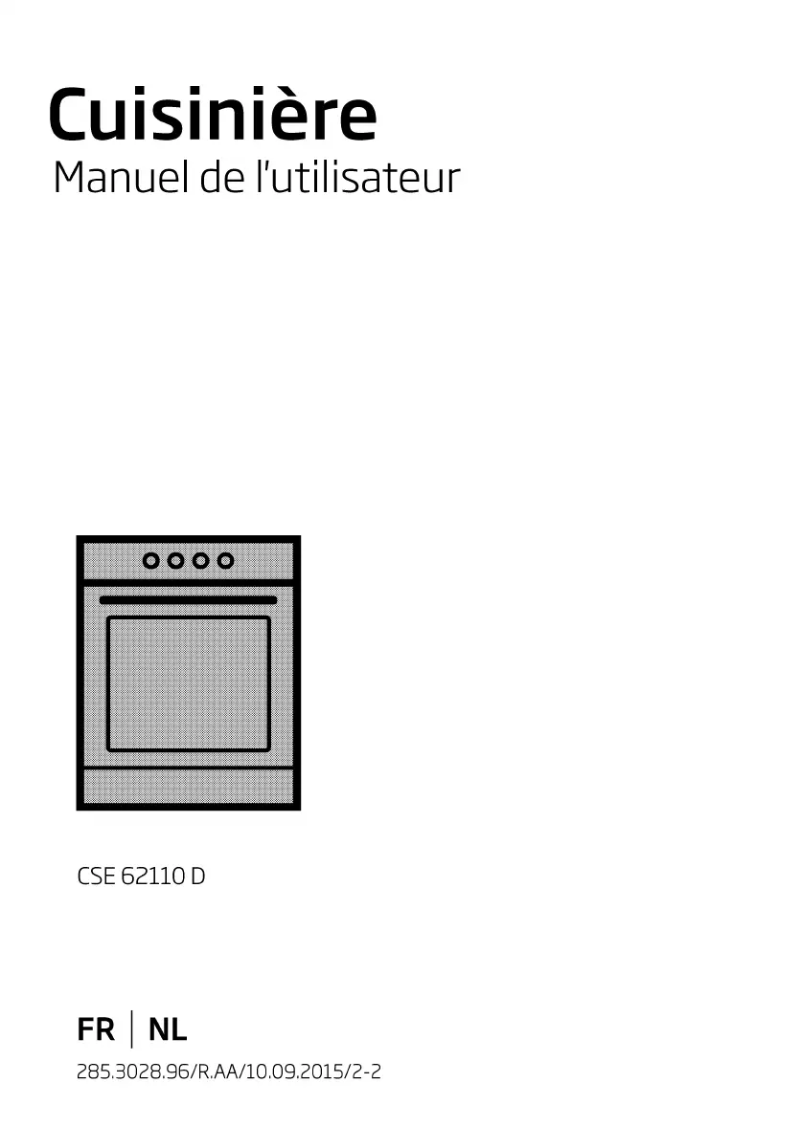 Page 1 de la notice Manuel utilisateur Beko CSE 62110 D