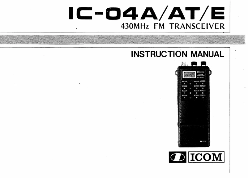 Image de la première page du manuel de l'appareil IC-04A
