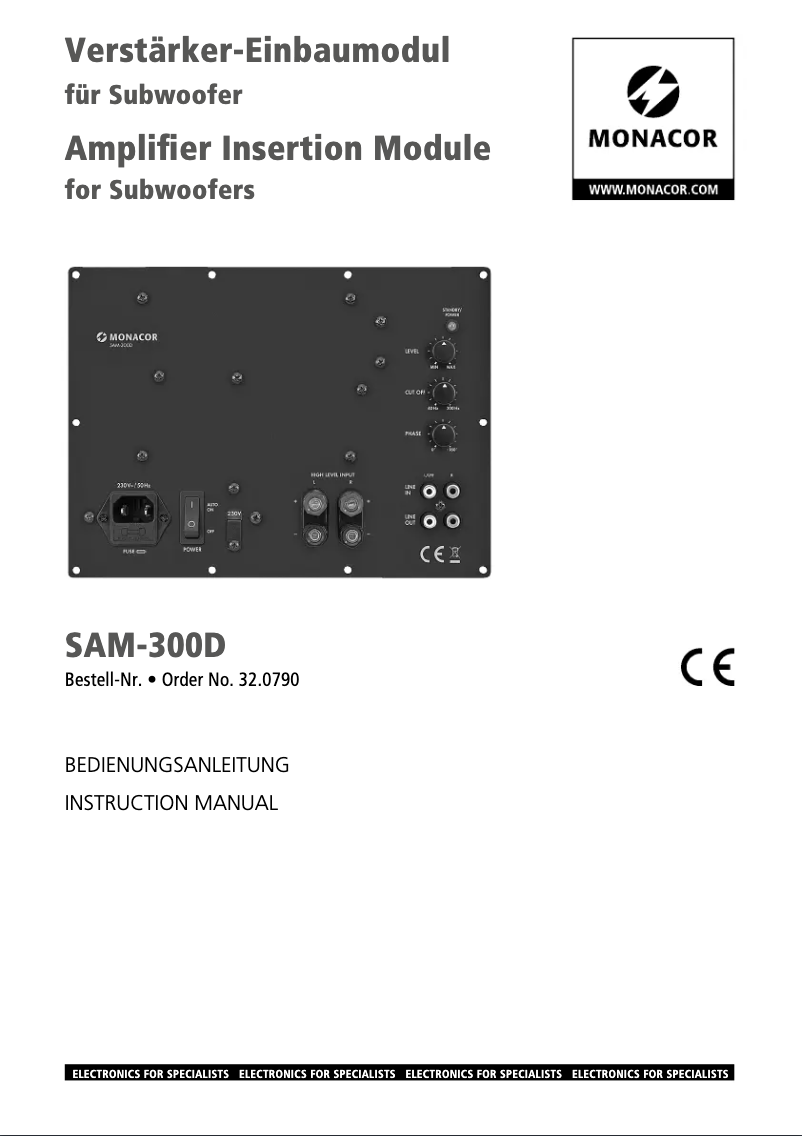 Page n°1 - Manuel utilisateur Monacor SAM-300D