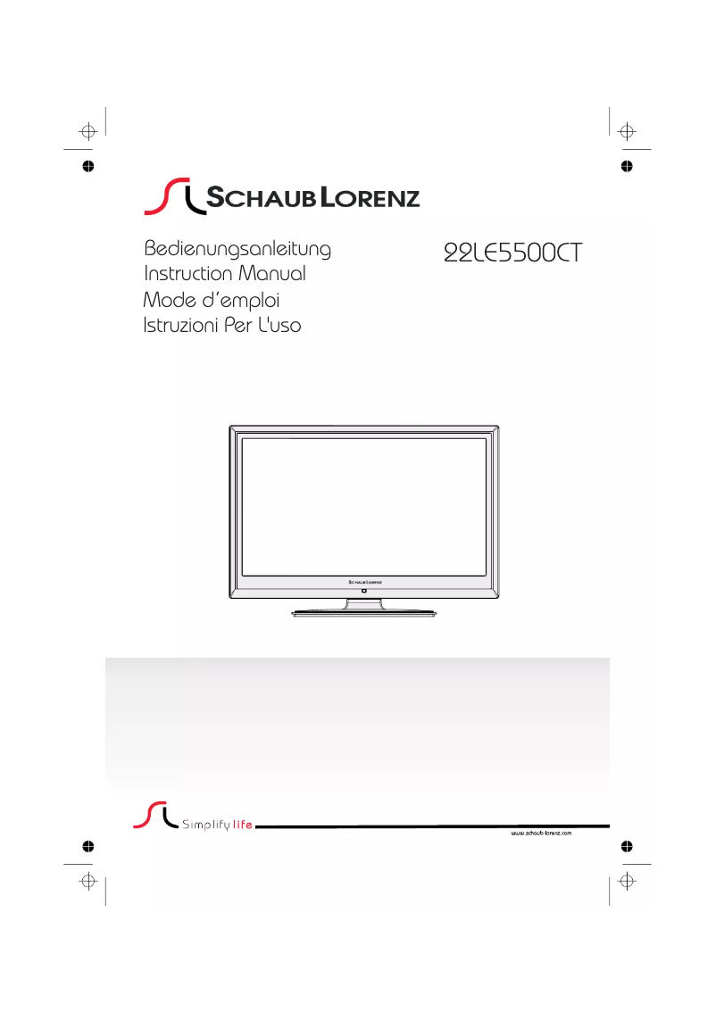 Page 1 de la notice Manuel utilisateur Schaub Lorenz 22LE-5500CT