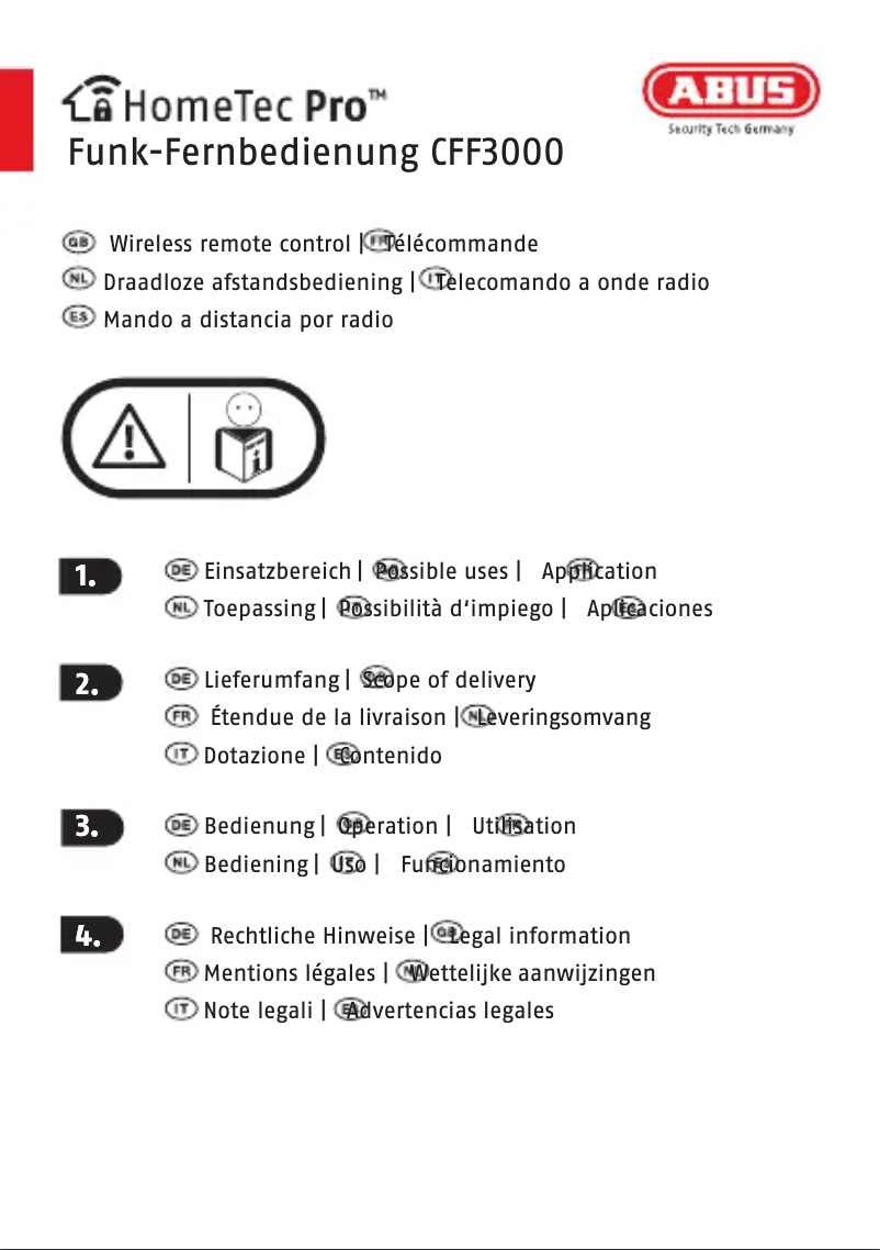 Image de la première page du manuel de l'appareil CFF3000