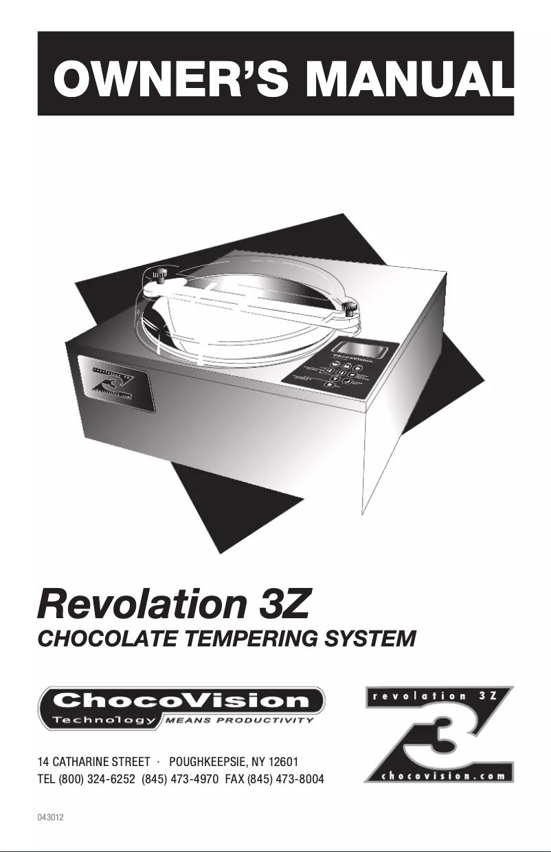 Page n°1 - Manuel utilisateur ChocoVision Revolation 3Z