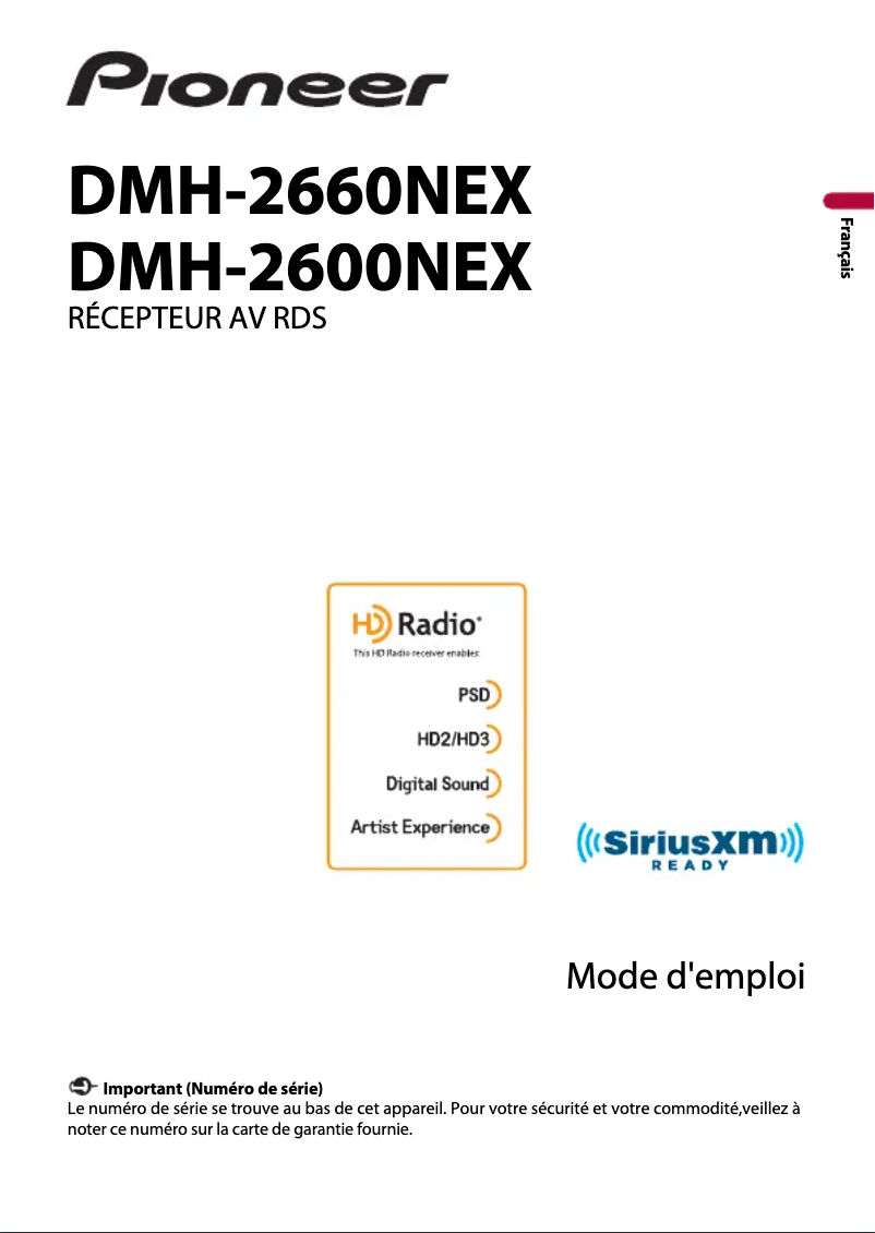 Page n°1 - Manuel utilisateur Pioneer DMH-2660NEX