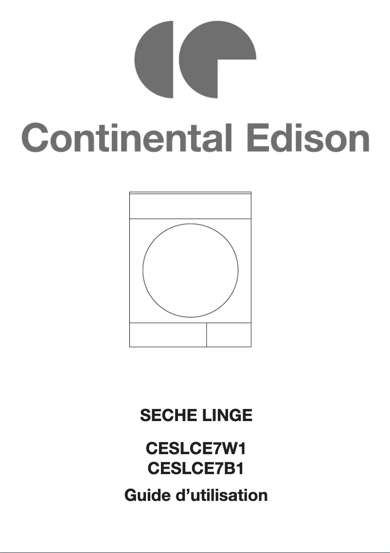 Page n°1 - Manuel utilisateur Continental Edison CESLCE7B1