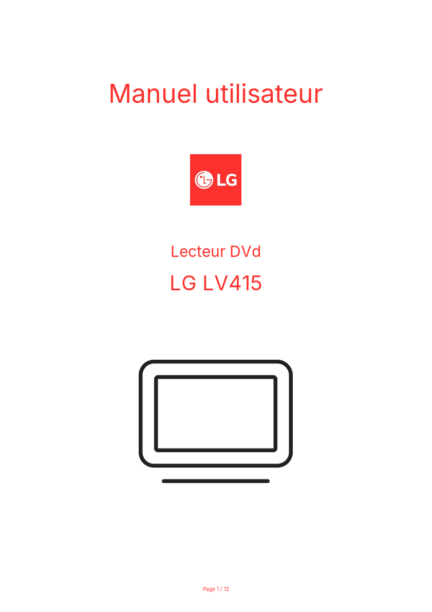 Image de la première page du manuel de l'appareil LV415