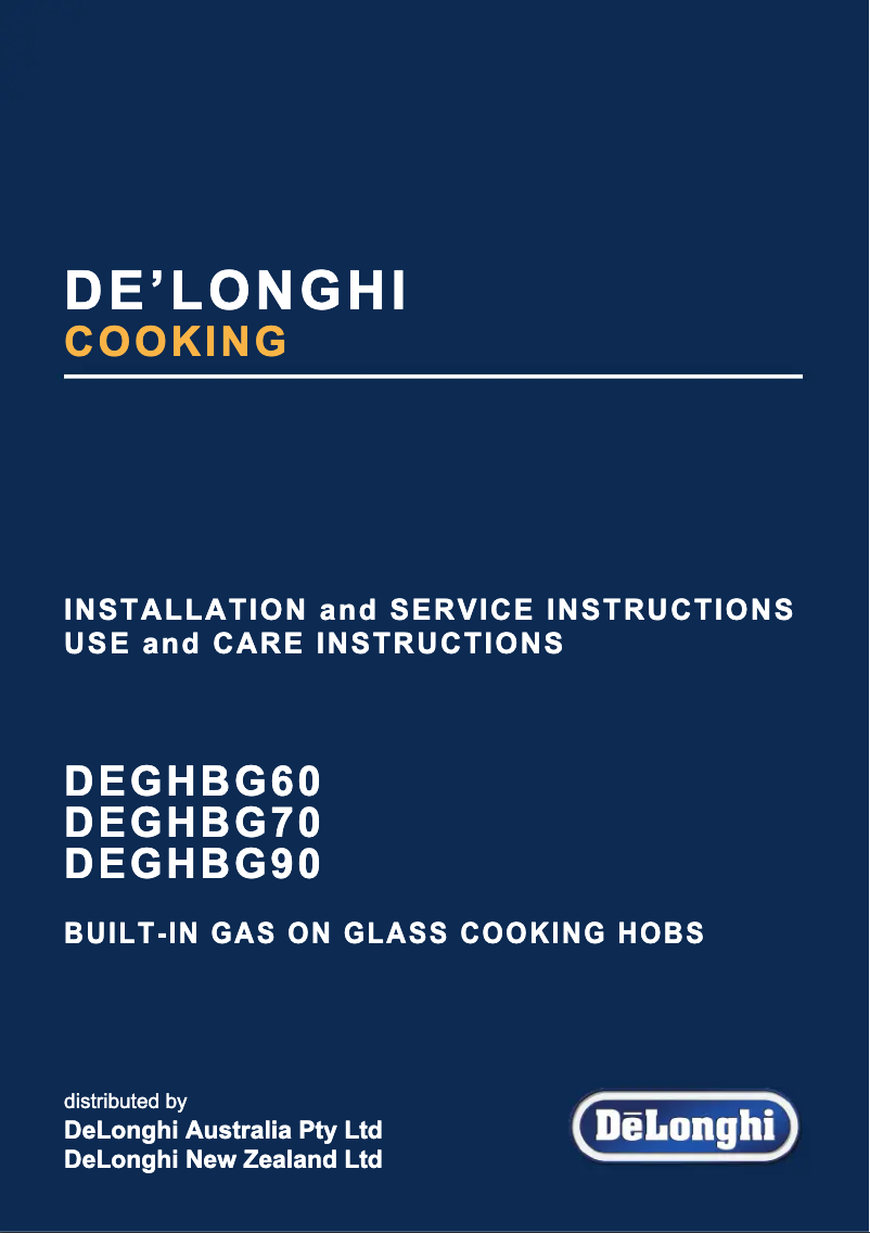 Page 1 de la notice Manuel utilisateur DeLonghi DEGHBG90