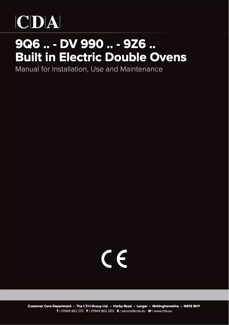 Page n°1 - Manuel utilisateur CDA 9Q6