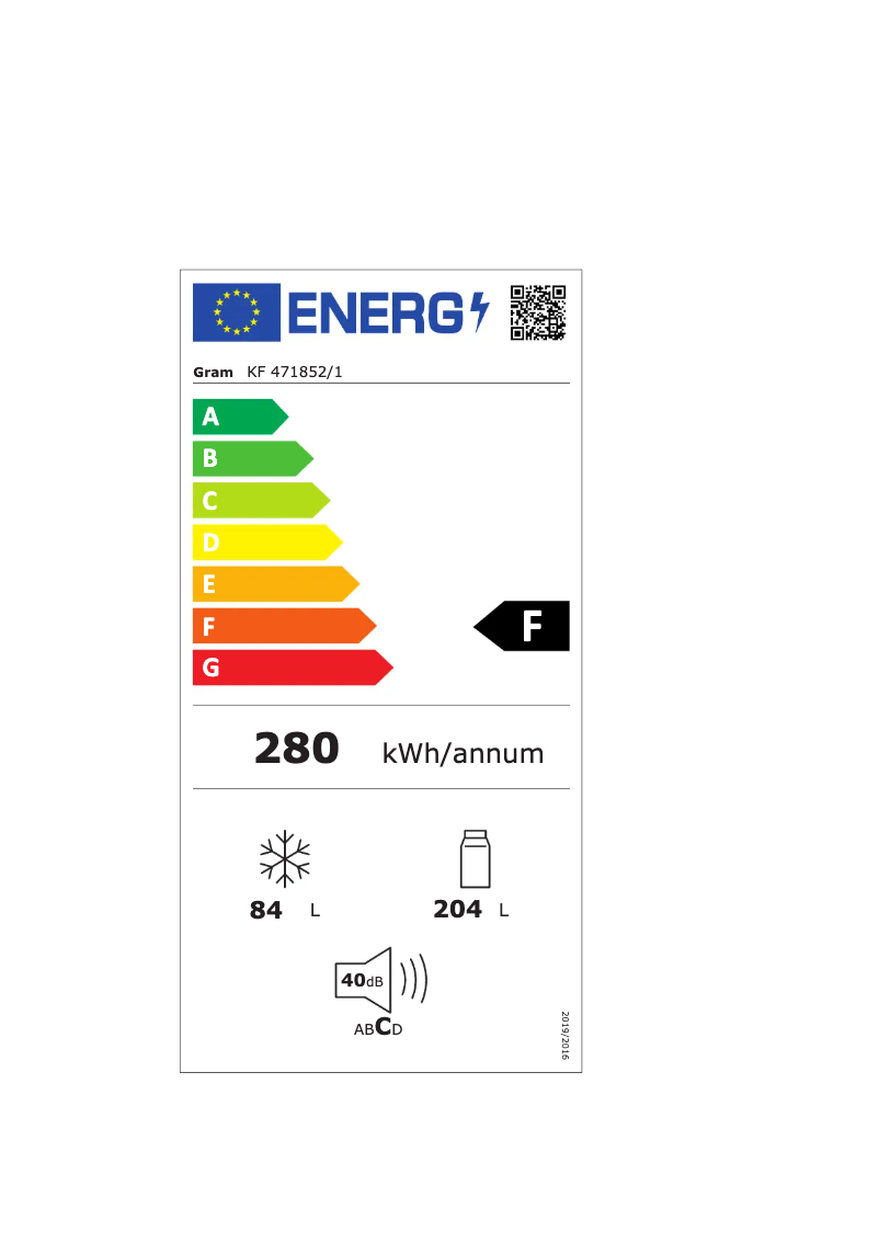 Page n°1 - Label énergétique Gram KF 471852/1