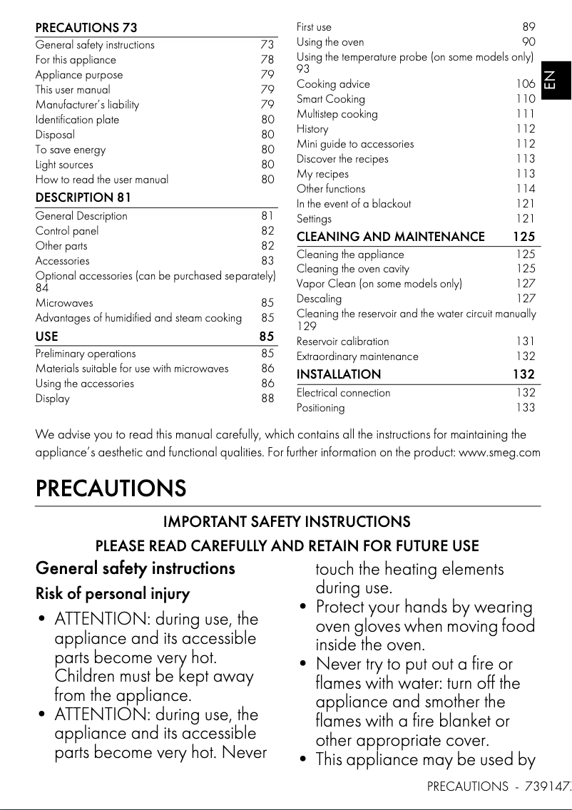 Page n°1 - Brochure Smeg SO6104APN