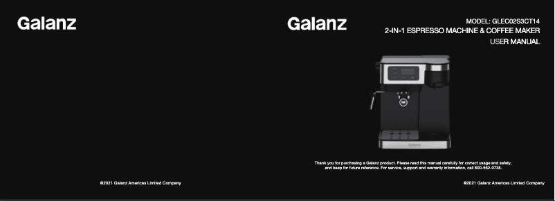 Page n°1 - Manuel utilisateur Galanz GLEC02S3CT14