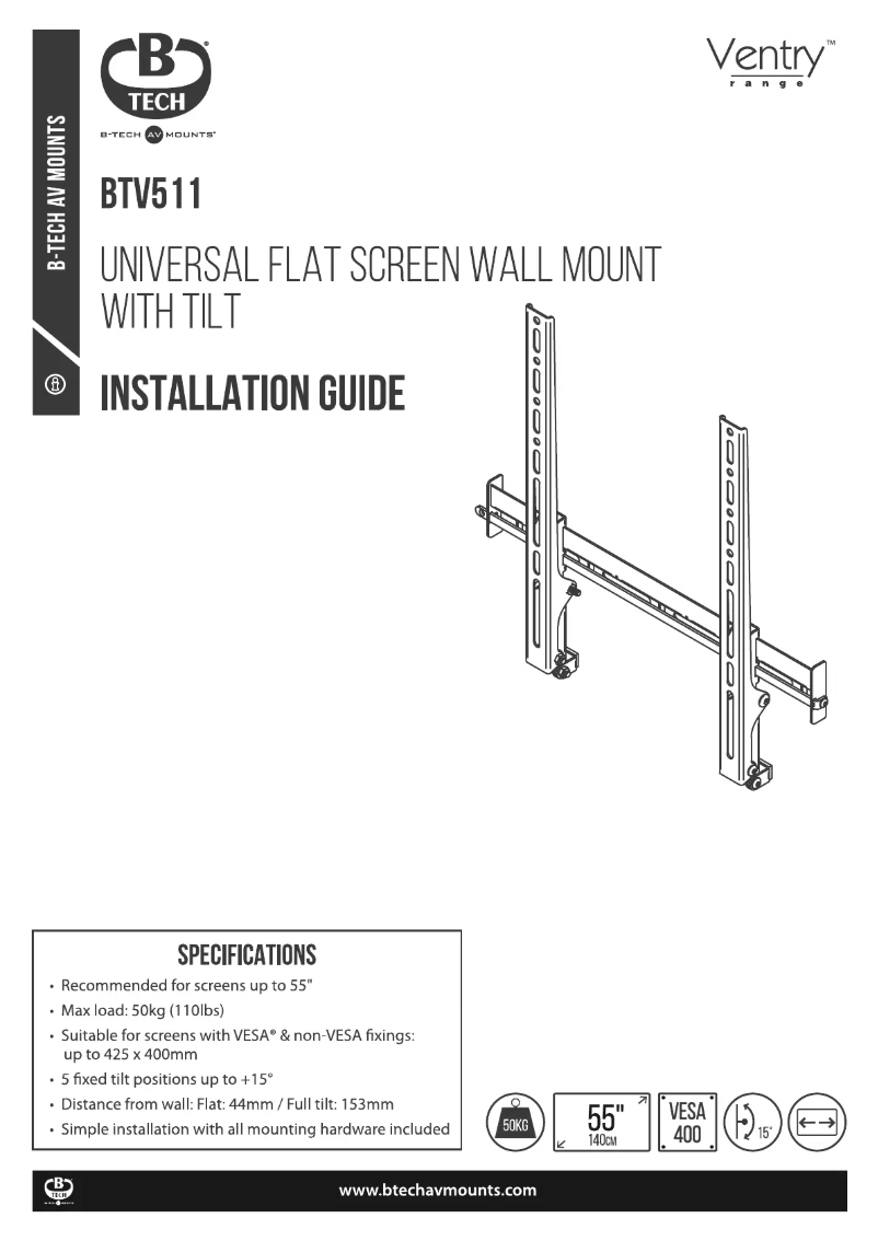 Page n°1 - Guide d'installation B-Tech BTV511