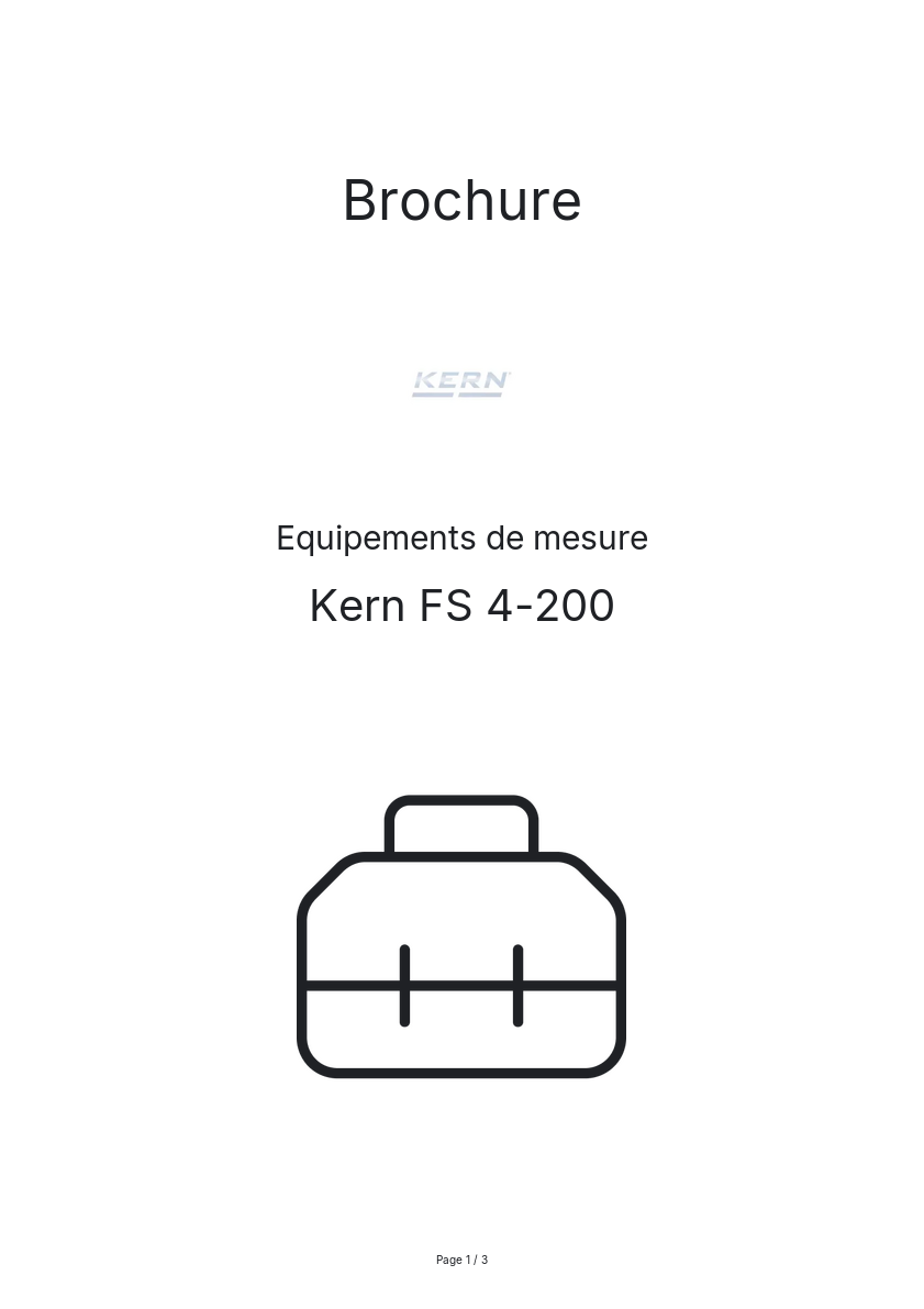 Page n°1 - Brochure Kern FS 4-200