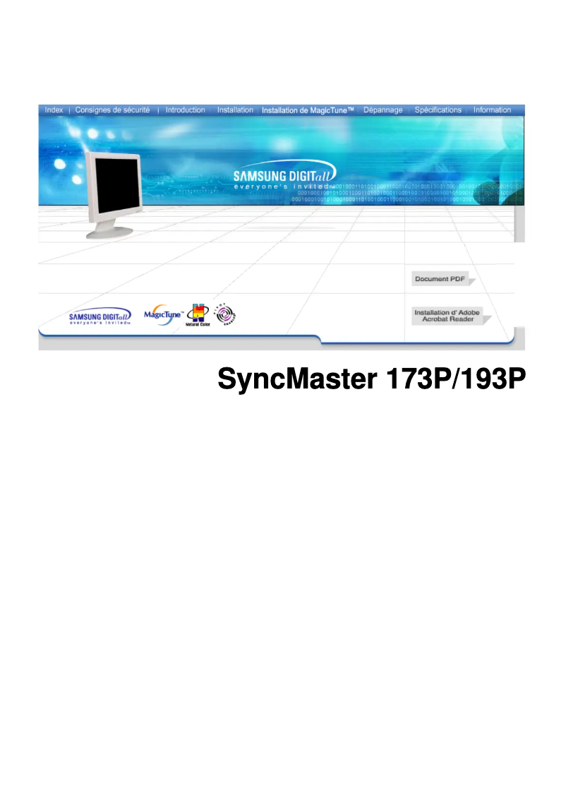 Image de la première page du manuel de l'appareil SyncMaster 193P